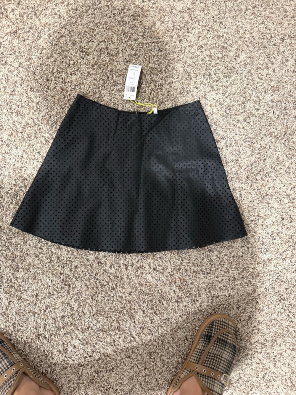 BCBGeneration Black Perforated Circle Skirt